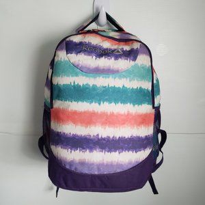 REEBOK Backpack striped blended multicolor purple + side mesh pockets shoulder